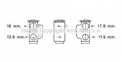 AVA QUALITY COOLING vw1367 -  Расширительный клапан, кондиционер